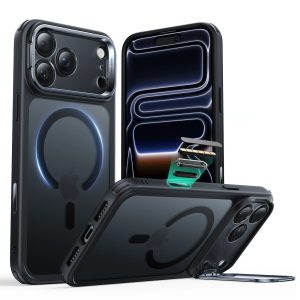 iPhone 17 Pro Classic Hybrid Magnetic Case (Camera Control. Stash Stand) - Frosted Black