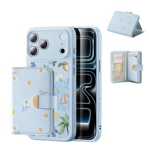 iPhone 17 Pro Classic Hybrid Magnetic Case (Camera Control) & Aura Clutch Magnetic Wallet - Tropical Paradise