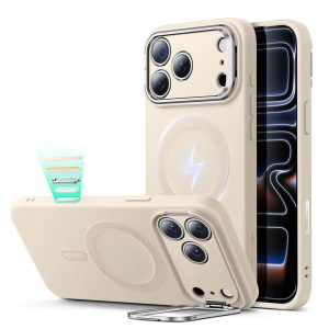 iPhone 17 Pro Cloud Soft Magnetic Case (Camera Control. Stash Stand) - Light Tan