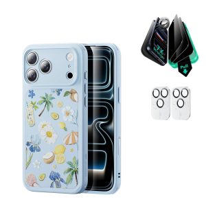 iPhone 17 Pro Max Bundle Classic Hybrid Magnetic Case (Camera Control) and Armorite Privacy Screen Protector - Tropical Paradise
