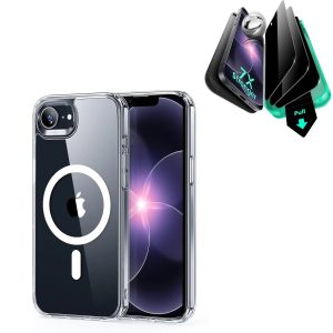 iPhone 17e Bundle Classic Hybrid Magnetic Case & Armorite® Privacy Screen Protector - Clear