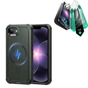 iPhone 17e Bundle Cyber Tough Magnetic Case & Armorite® Screen Protector - Olive Green
