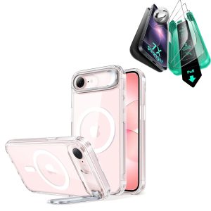 iPhone 17e Classic Hybrid Magnetic Case (Stash Stand) and Armorite® Screen Protector - Clear