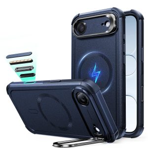 iPhone Air Cyber Tough Magnetic Case (Camera Control. Stash Stand) - Navy Blue