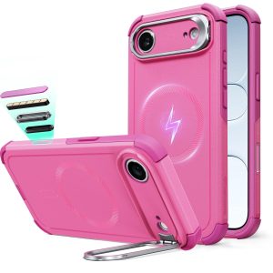 iPhone Air Cyber Tough Magnetic Case (Camera Control. Stash Stand) - Rosy Pink