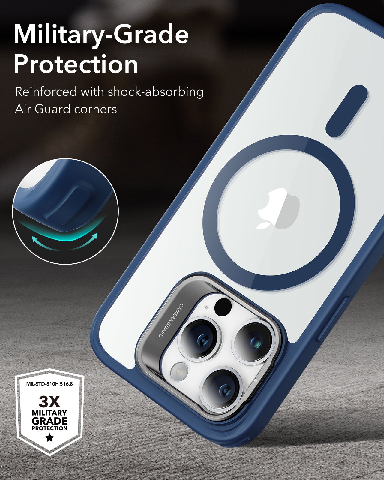 iPhone 14 Pro Classic Hybrid Case with Stash Stand (HaloLock) - Clear - Image 7