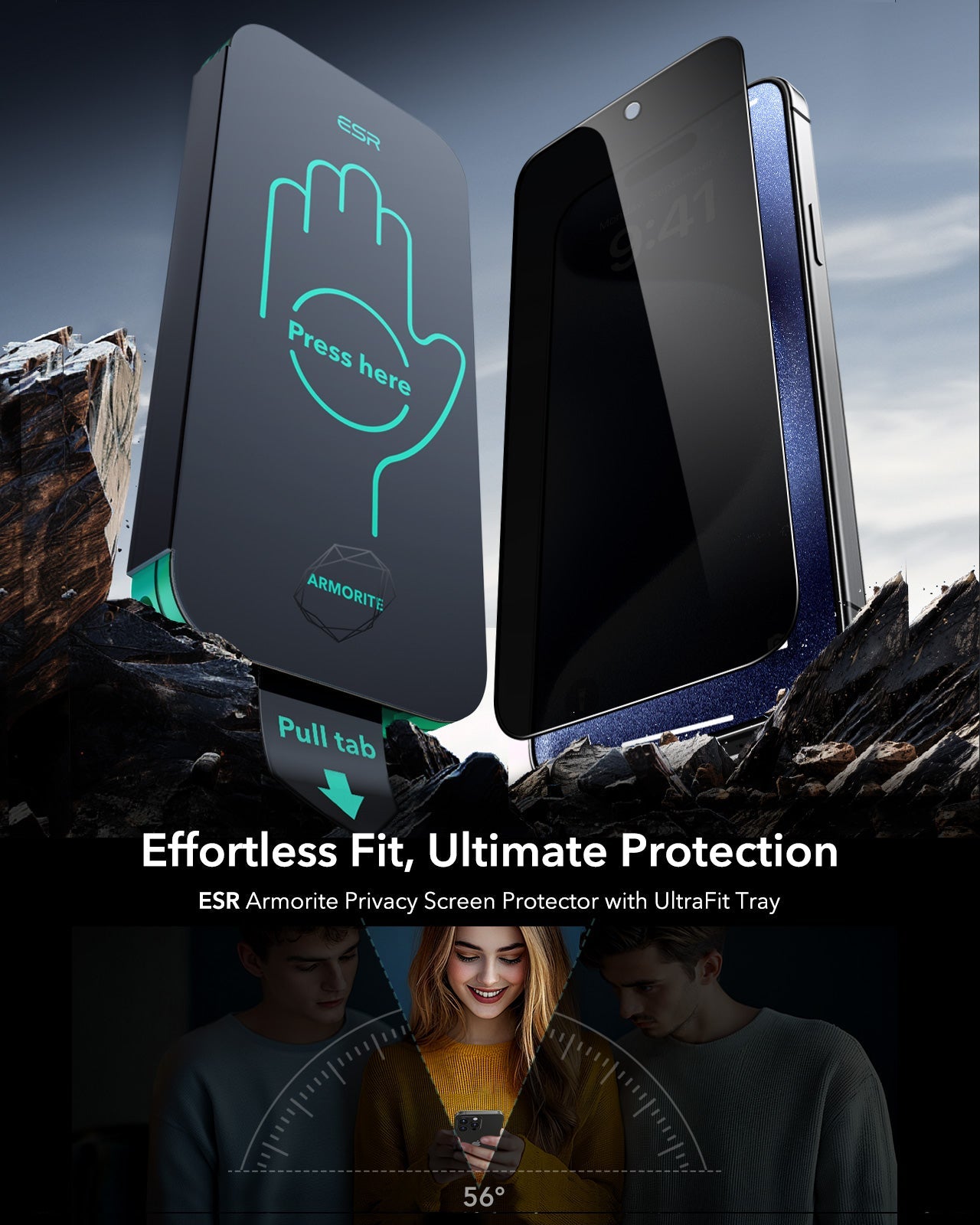 iPhone 15 Pro Max UltraFit Armorite Privacy Screen Protector - 3 Pack - Image 2