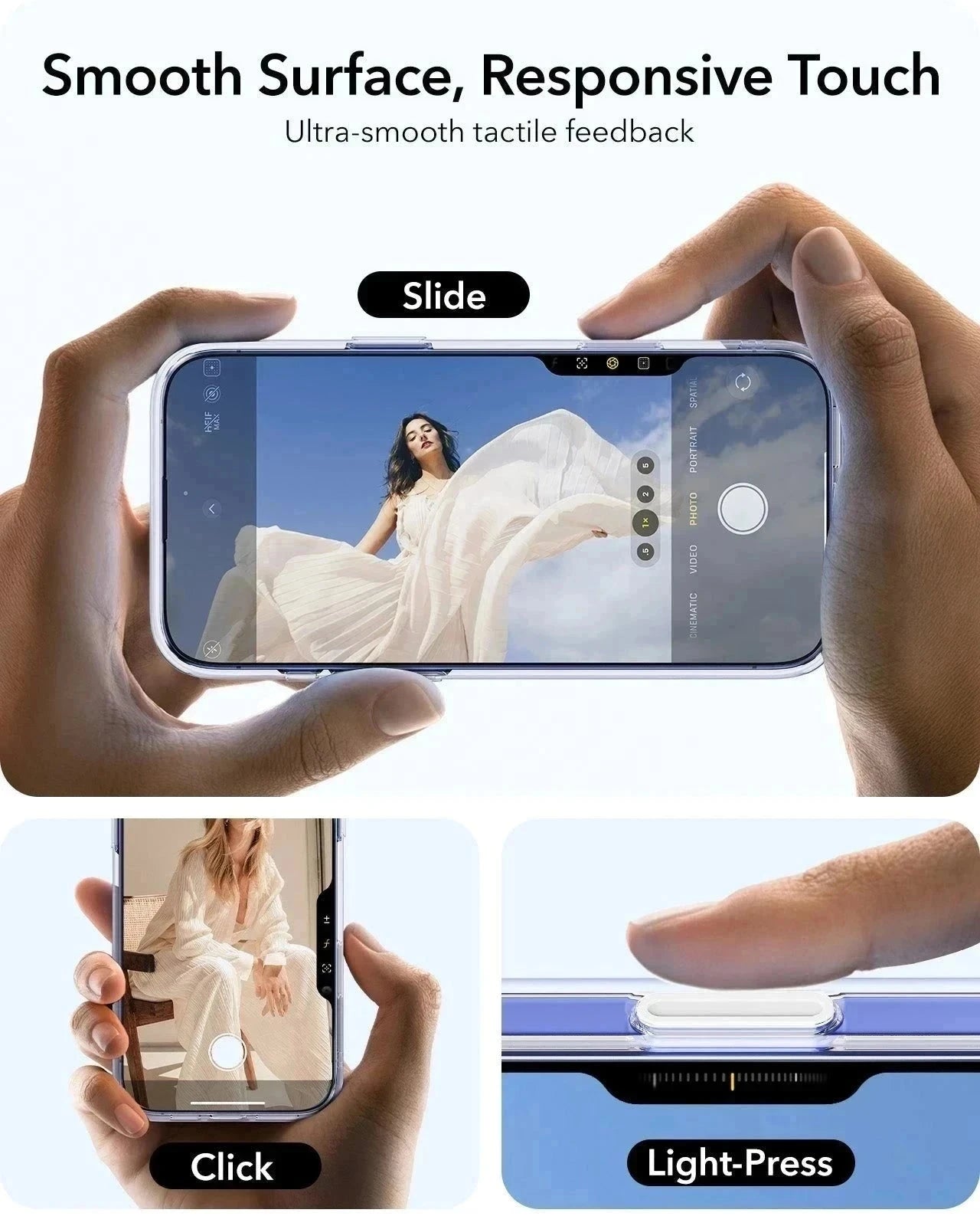 iPhone 16 Plus Classic Hybrid Magnetic Case (Camera Control. Stash Stand) & Privacy Screen Protector Bundle - Clear - Image 5