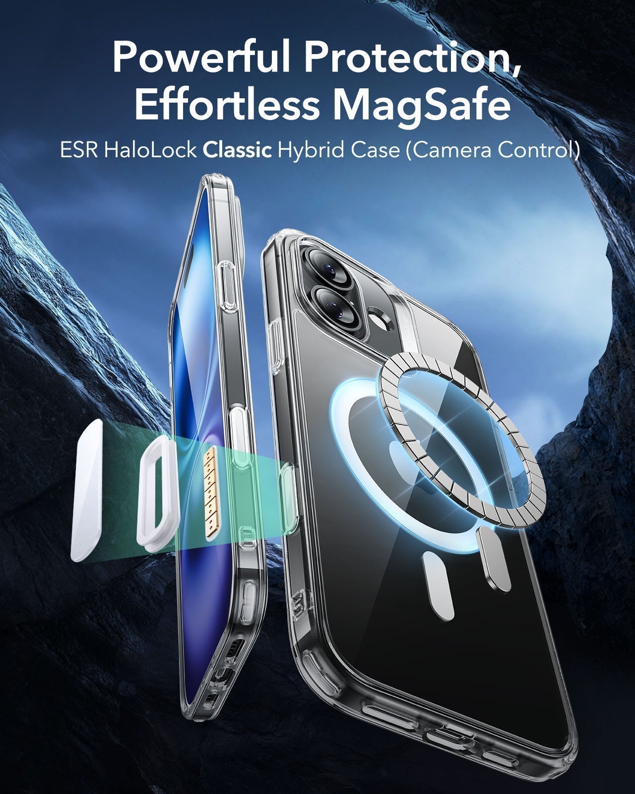 iPhone 16 Plus Classic Hybrid Magnetic Case (Camera Control) & Privacy Screen Protector Bundle - Clear - Image 3