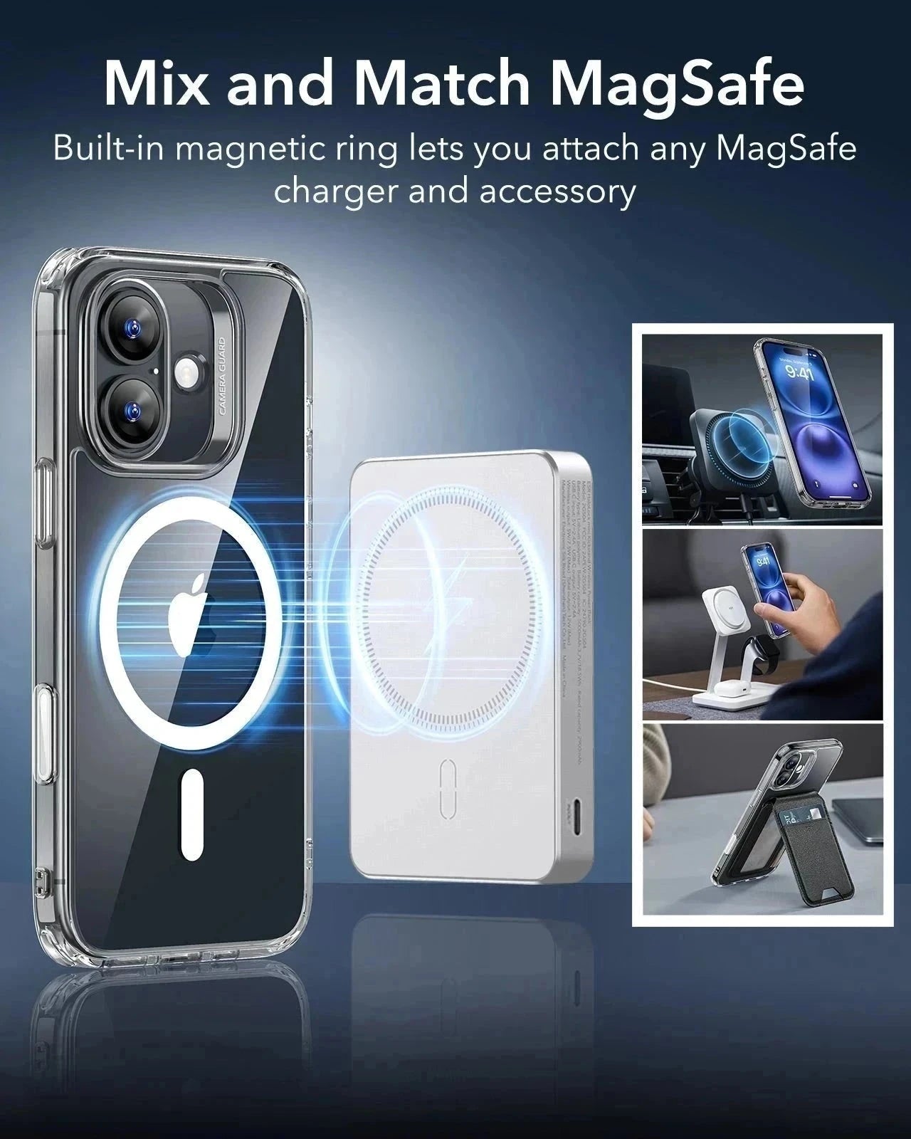 iPhone 16 Plus Classic Hybrid Magnetic Case (Camera Control) & Screen Protection Bundle - Clear - Image 7