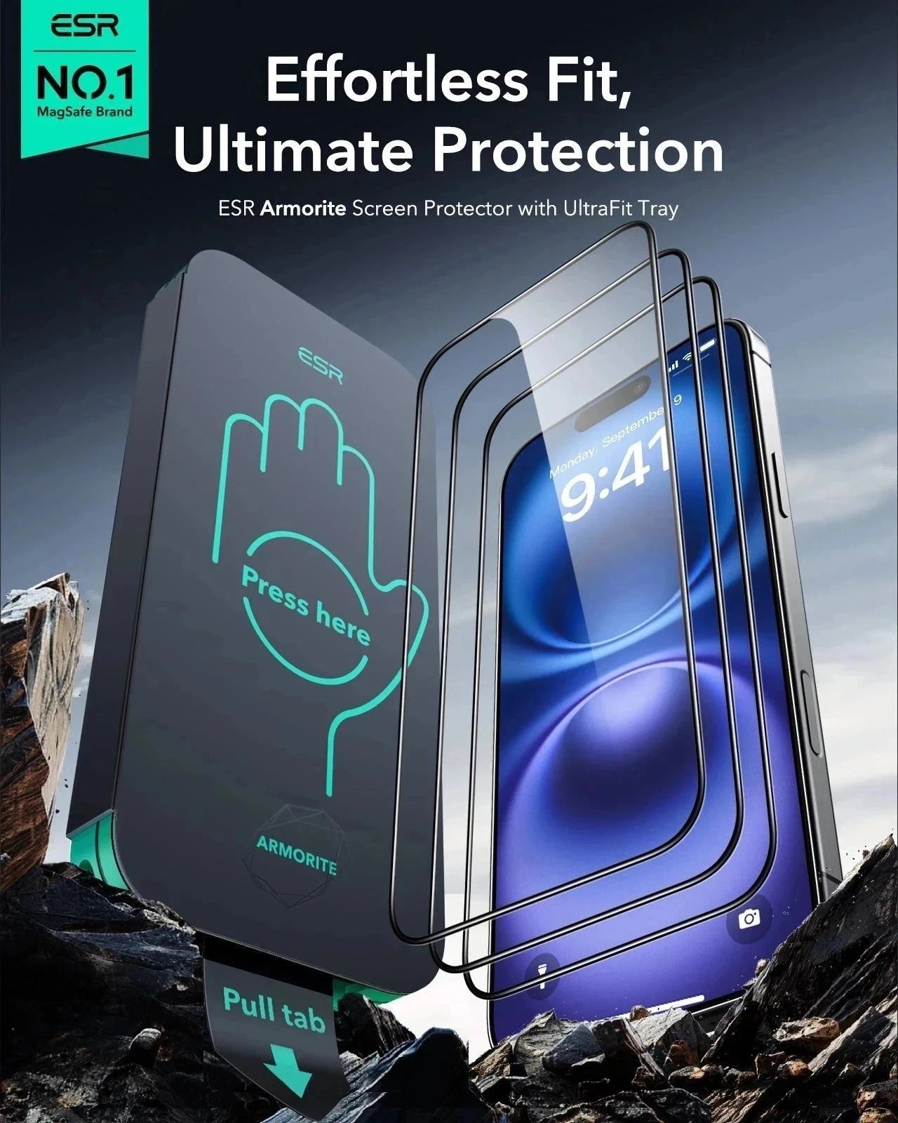 iPhone 16 Plus Cyber Tough Magnetic Case Protection Bundle (Camera Control. Stash Stand) - Black - Image 10