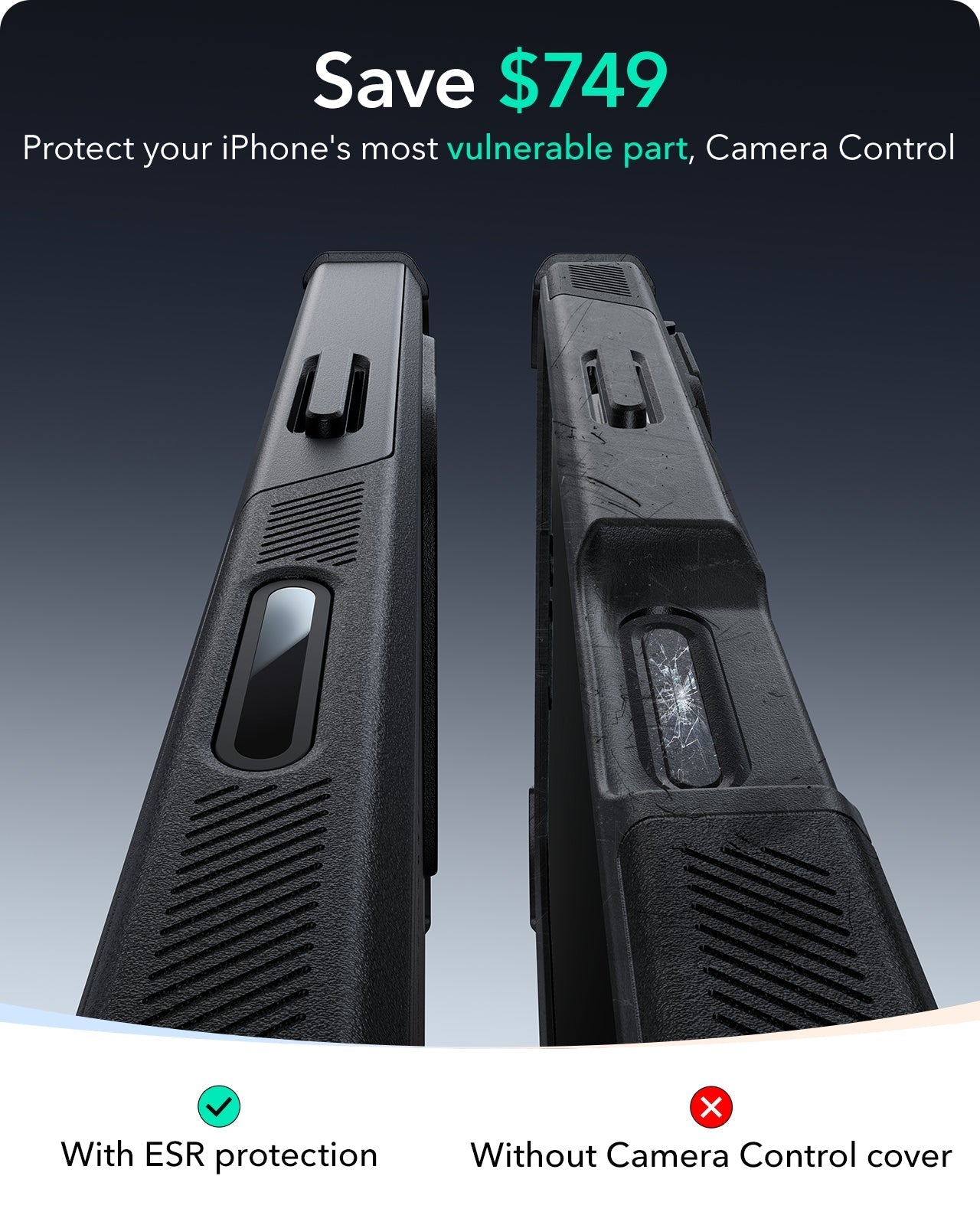 iPhone 16 Pro Cyber Tough Magnetic Case (Camera Control) - Black - Image 2