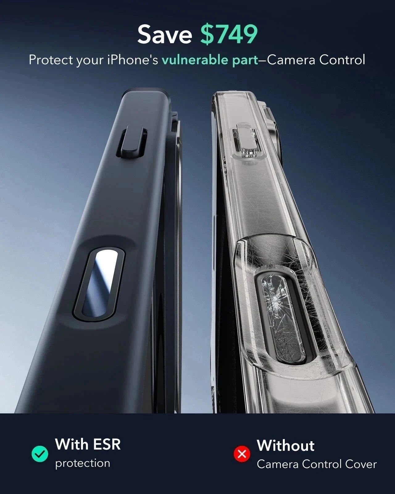 iPhone 16 Pro Max Armor Tough Magnetic Case (Camera Control. Stash Stand) - Clear Black - Image 3