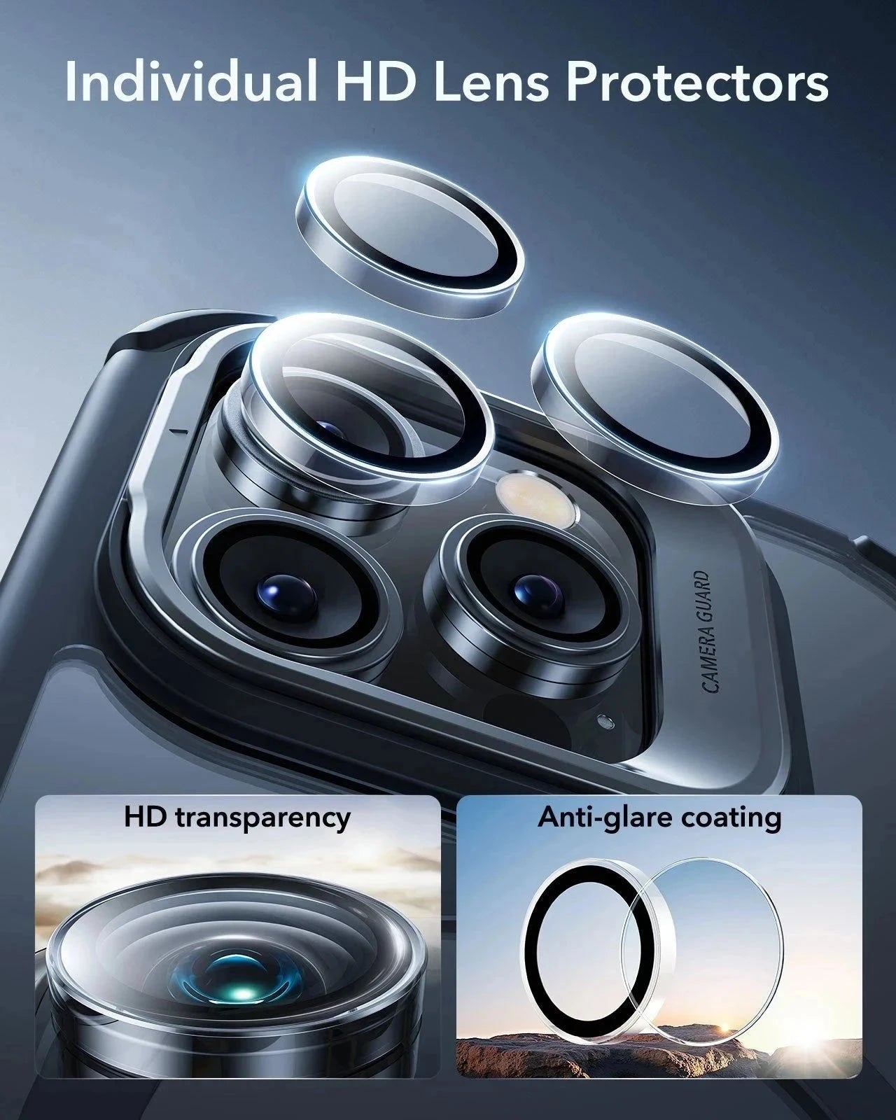 iPhone 16 Pro Max Armor Tough Magnetic Case (Camera Control. Stash Stand) - Clear Black - Image 8