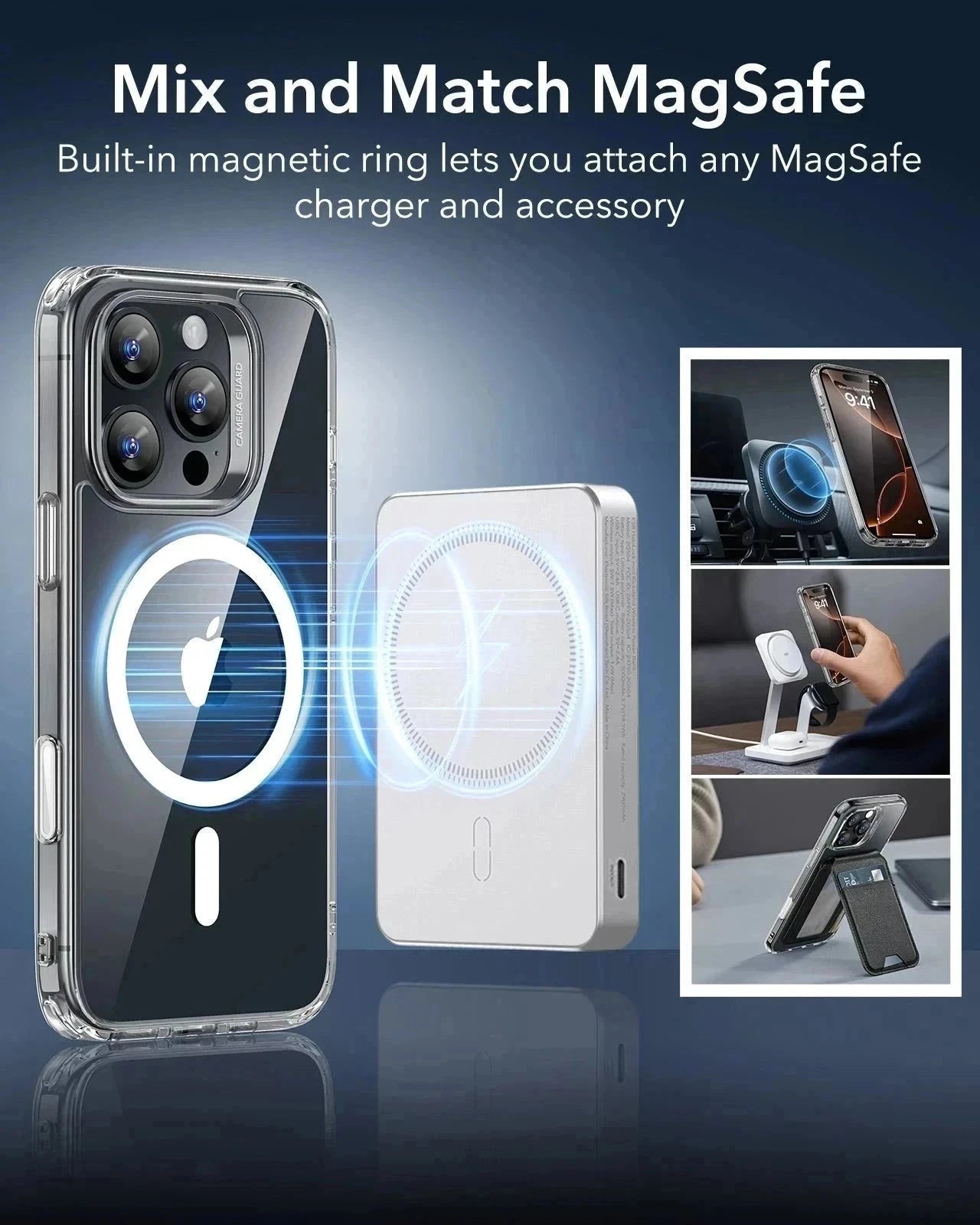 iPhone 16 Pro Max Classic Hybrid Magnetic Case (Camera Control) & Screen Protection Bundle - Clear - Image 6