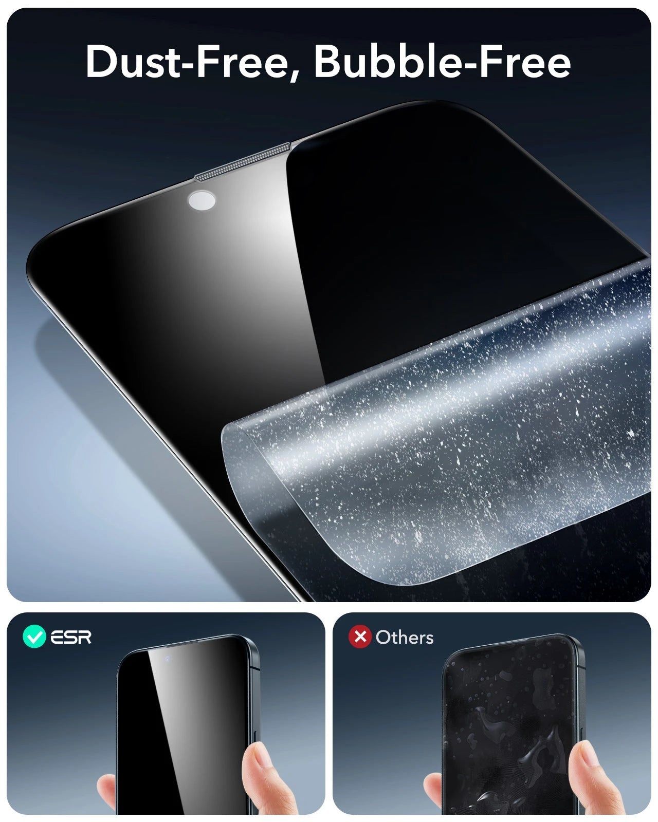 iPhone 16e HaloLock Classic Hybrid Case Privacy Protection Bundle - Frosted Black - Image 13