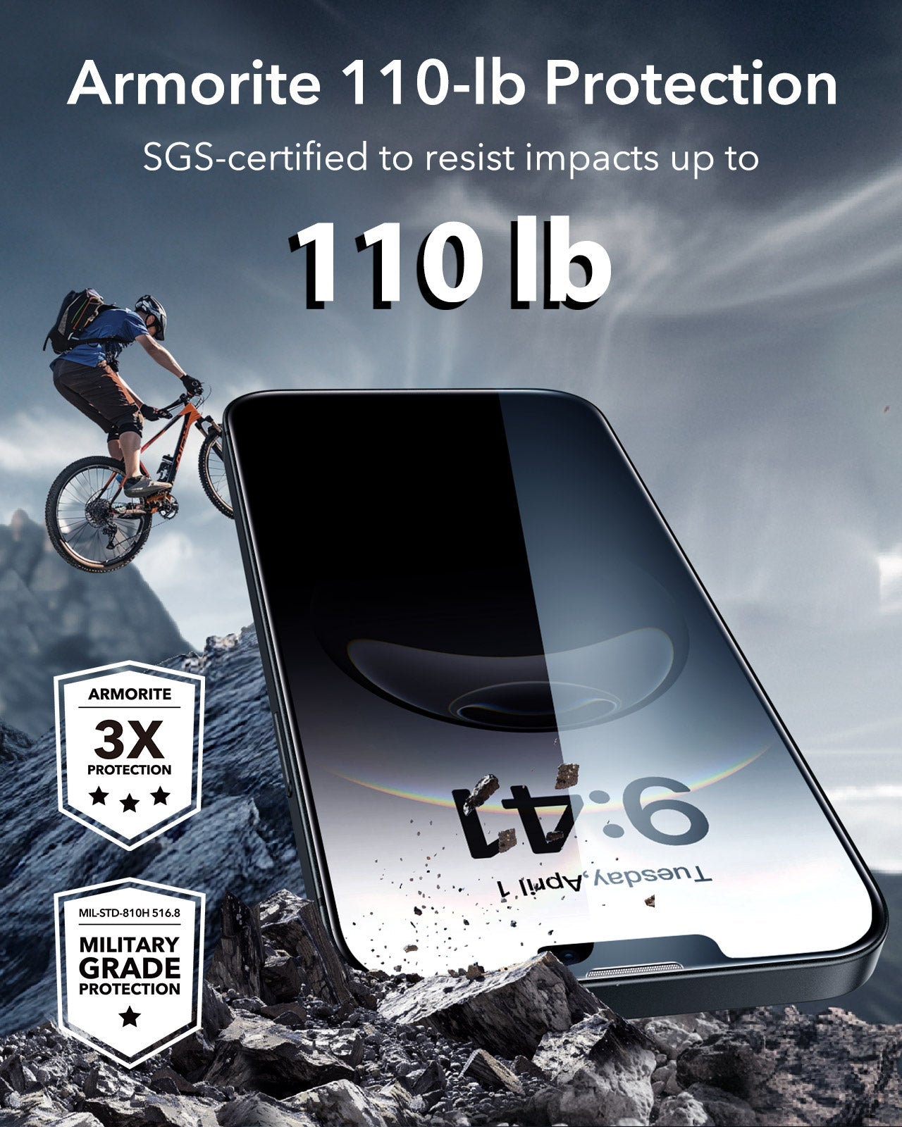 iPhone 16e HaloLock Classic Hybrid Case Privacy Protection Bundle - Frosted Black - Image 14