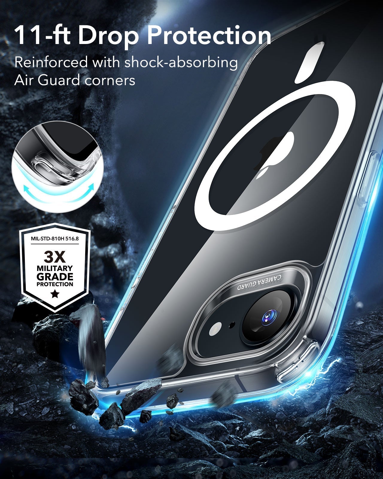 iPhone 16e HaloLock Classic Hybrid Case Privacy Protection Bundle - Frosted Black - Image 5