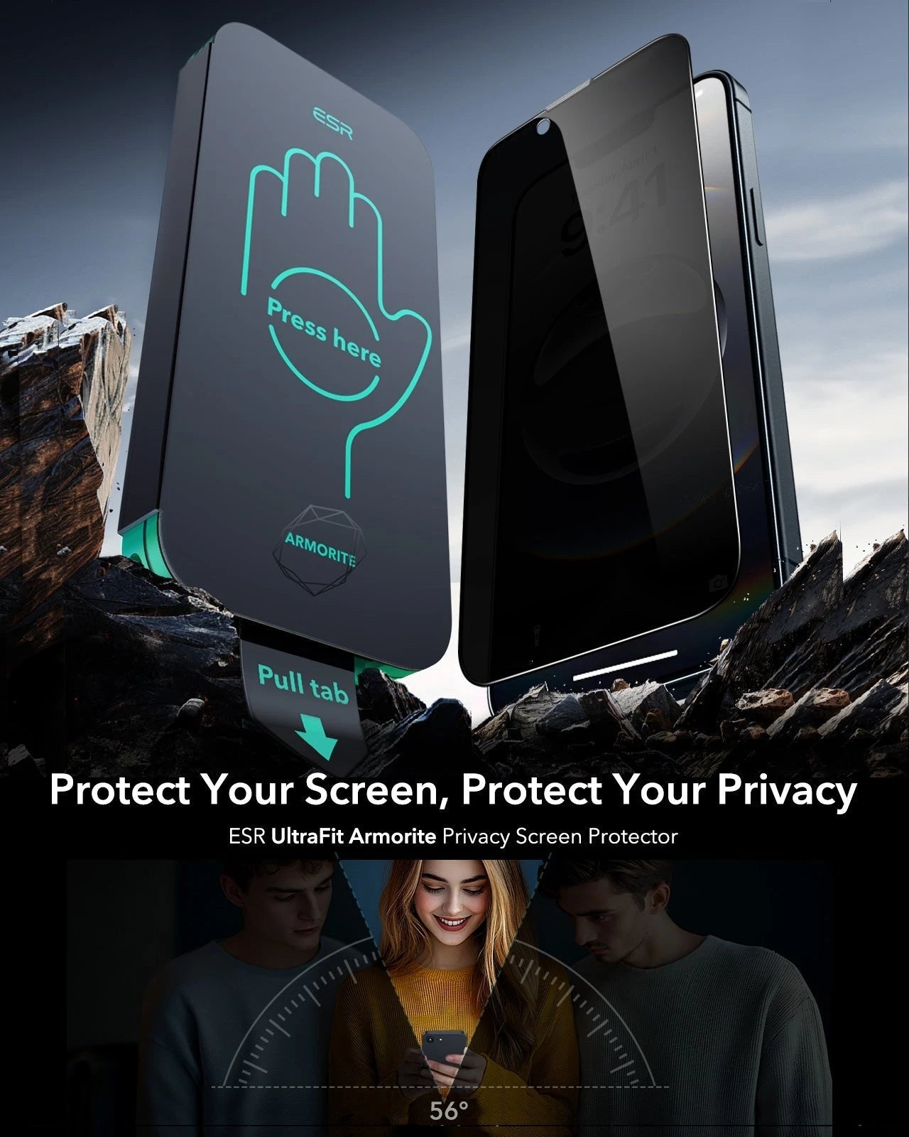 iPhone 16e HaloLock Classic Hybrid Case Privacy Protection Bundle - Frosted Black - Image 10