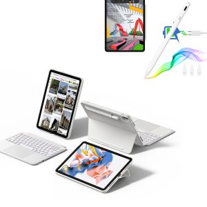 iPad Air 11 (M2) 2024 Shift Keyboard Case (Detachable) With Pencil Bundle -US Layout-White