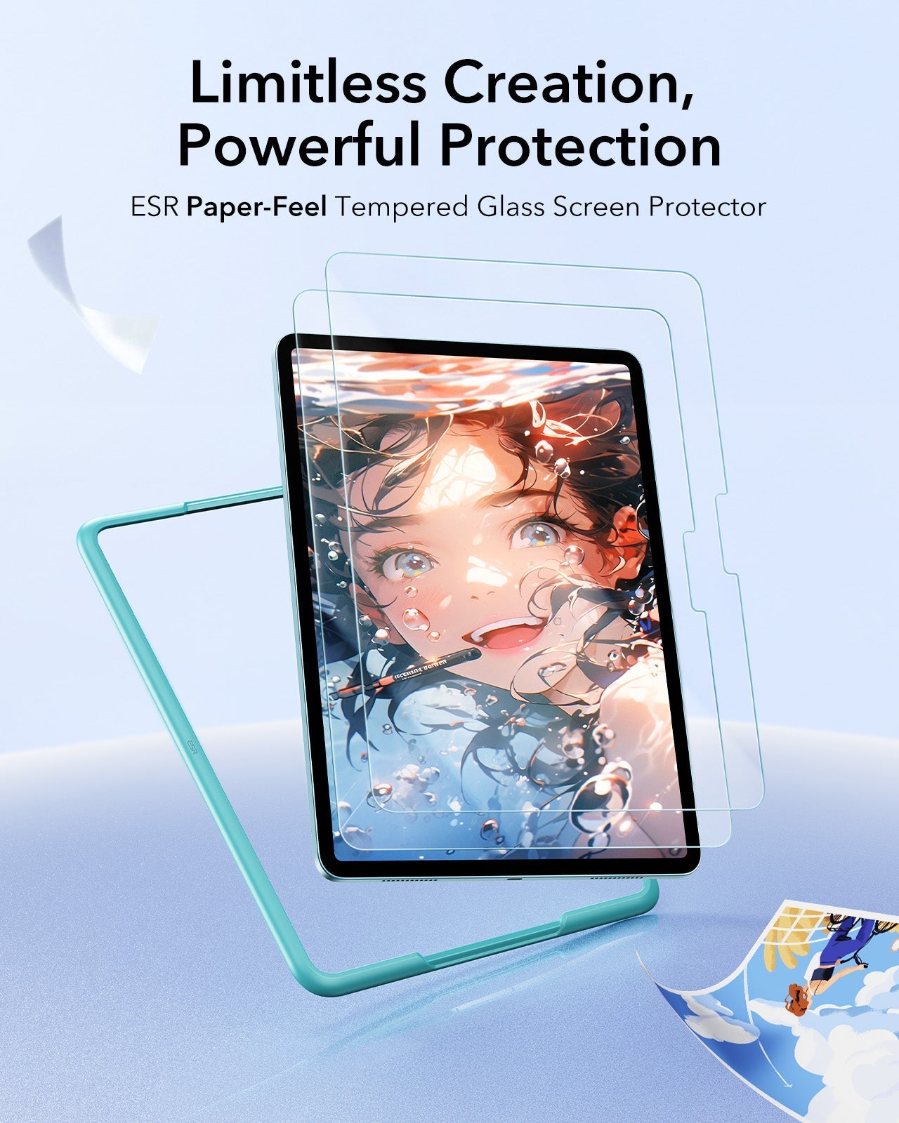 iPad Air 11 (2025) Paper-Feel Tempered-Glass Screen Protector Set - 2 Paper-Feel Tempered-Glass + 2 UltraFit Classic - Image 3