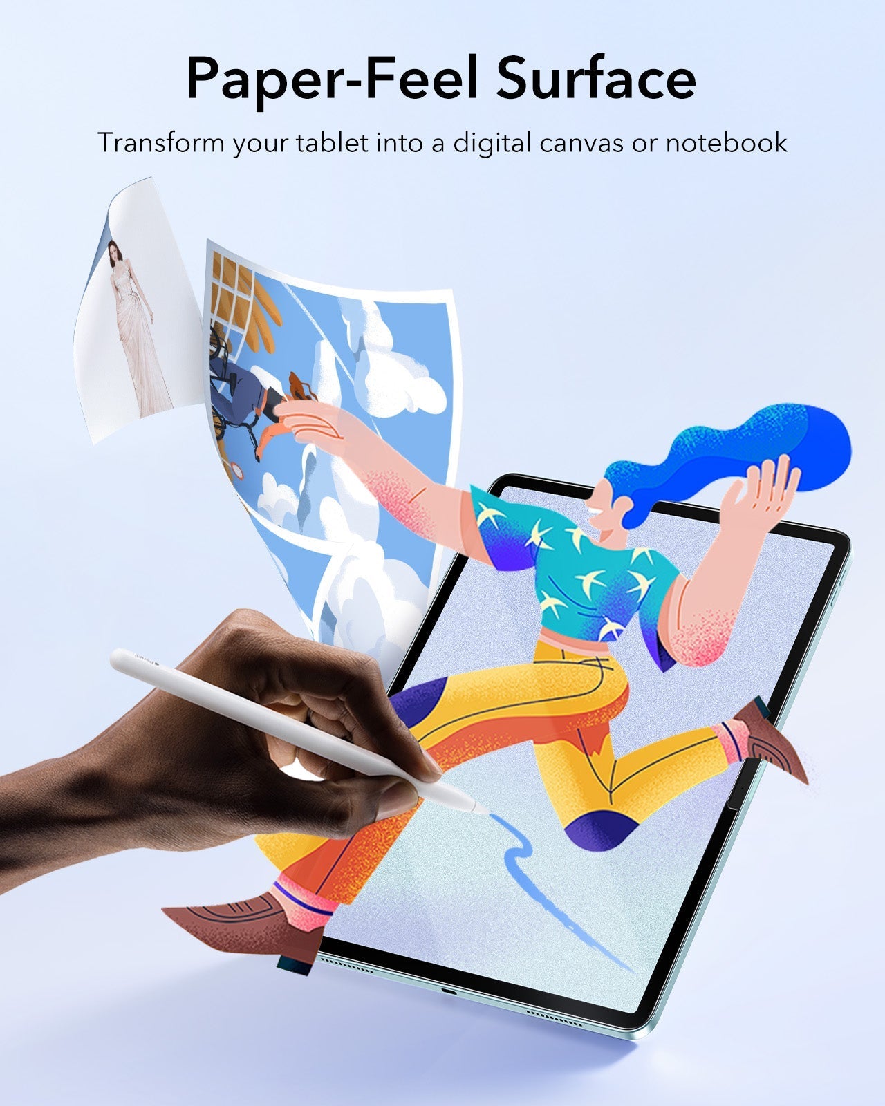 iPad Air 11 (2025) Paper-Feel Tempered-Glass Screen Protector Set - 2 Paper-Feel Tempered-Glass + 2 UltraFit Classic - Image 5